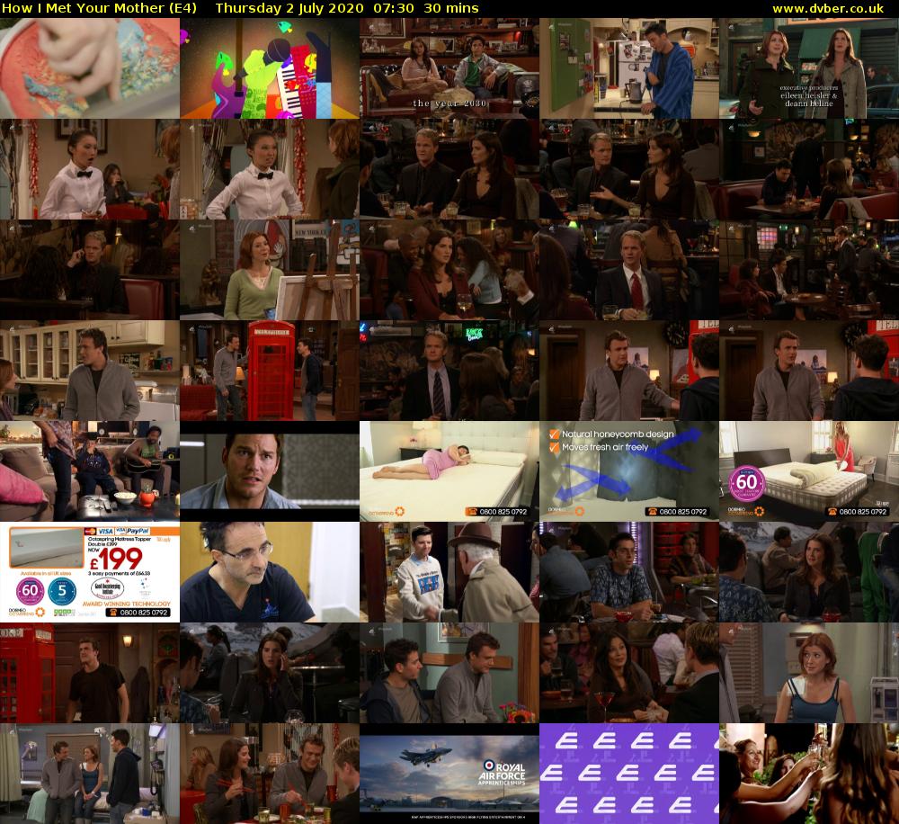 How I Met Your Mother (E4) Thursday 2 July 2020 07:30 - 08:00