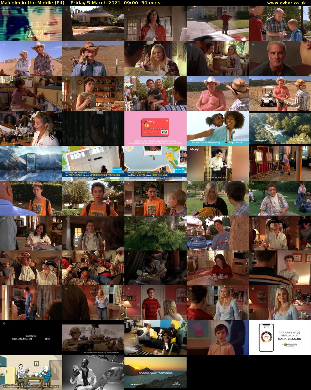 Malcolm in the Middle (E4) Friday 5 March 2021 09:00 - 09:30