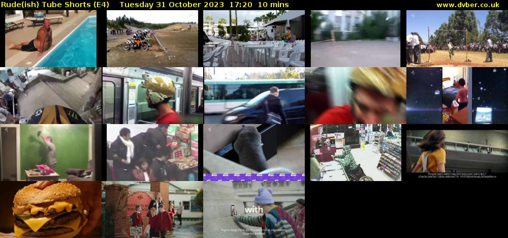 Rude(ish) Tube Shorts (E4) Tuesday 31 October 2023 17:20 - 17:30