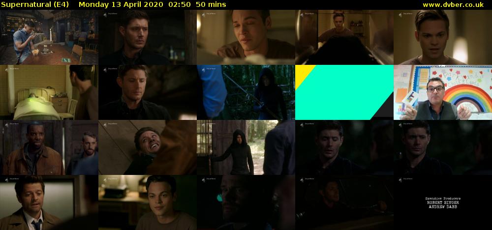 Supernatural (E4) Monday 13 April 2020 02:50 - 03:40