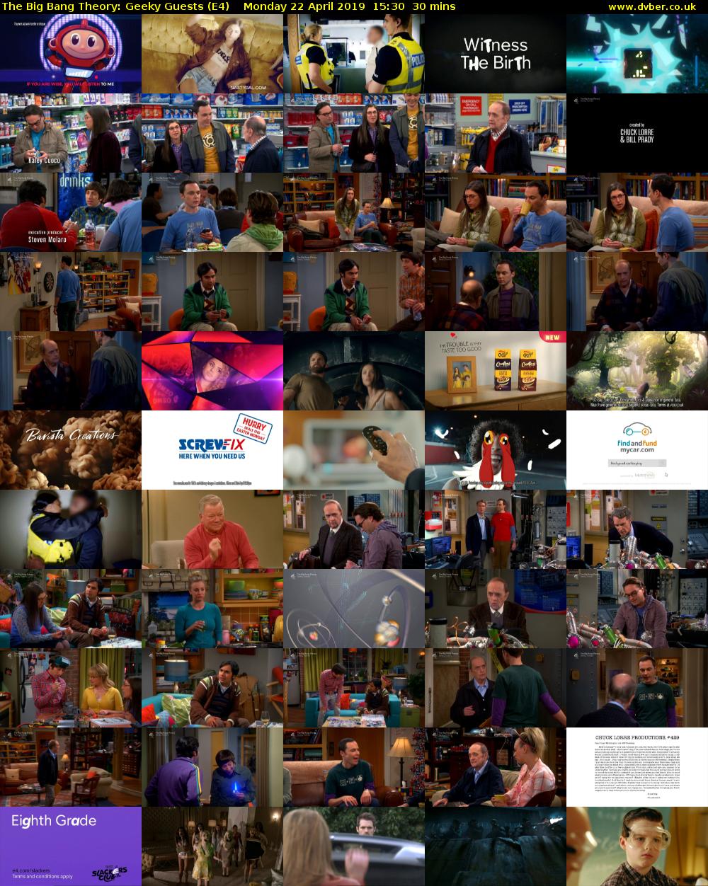The Big Bang Theory: Geeky Guests (E4) Monday 22 April 2019 15:30 - 16:00