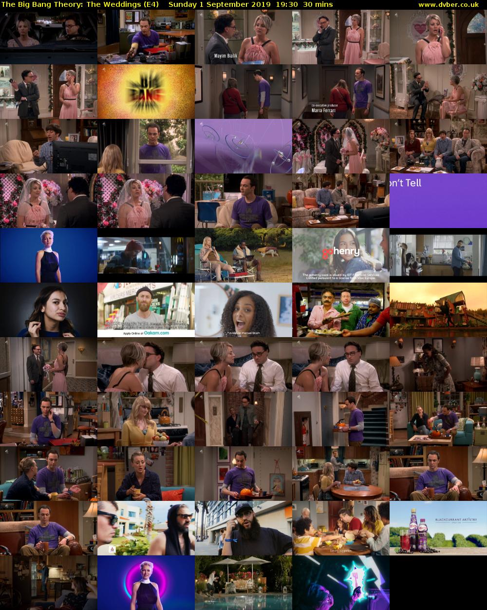 The Big Bang Theory: The Weddings (E4) Sunday 1 September 2019 19:30 - 20:00