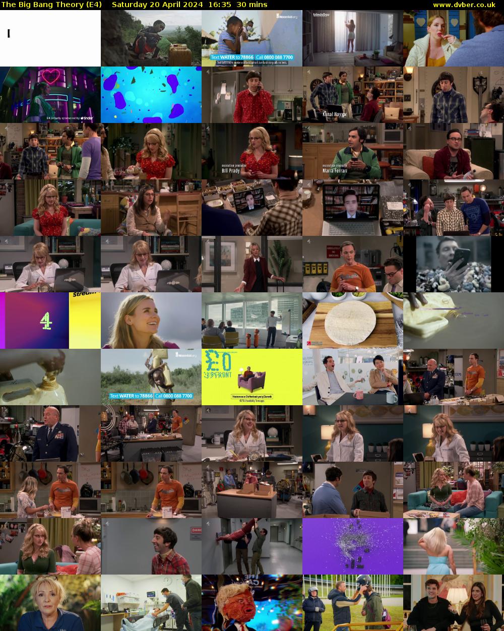 The Big Bang Theory (E4) Saturday 20 April 2024 16:35 - 17:05