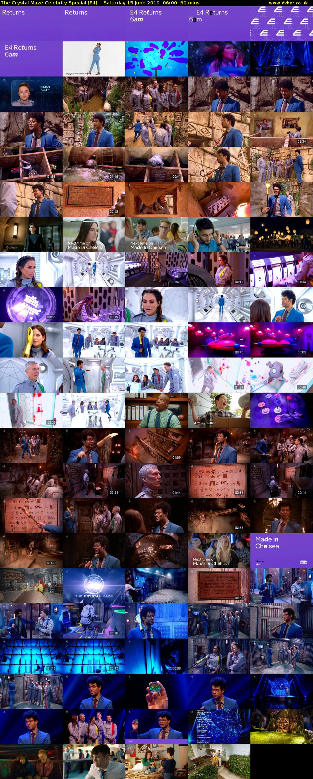 The Crystal Maze Celebrity Special (E4) Saturday 15 June 2019 06:00 - 07:00