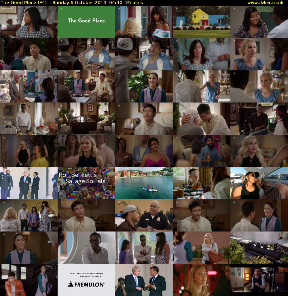 The Good Place (E4) Sunday 6 October 2019 04:40 - 05:05