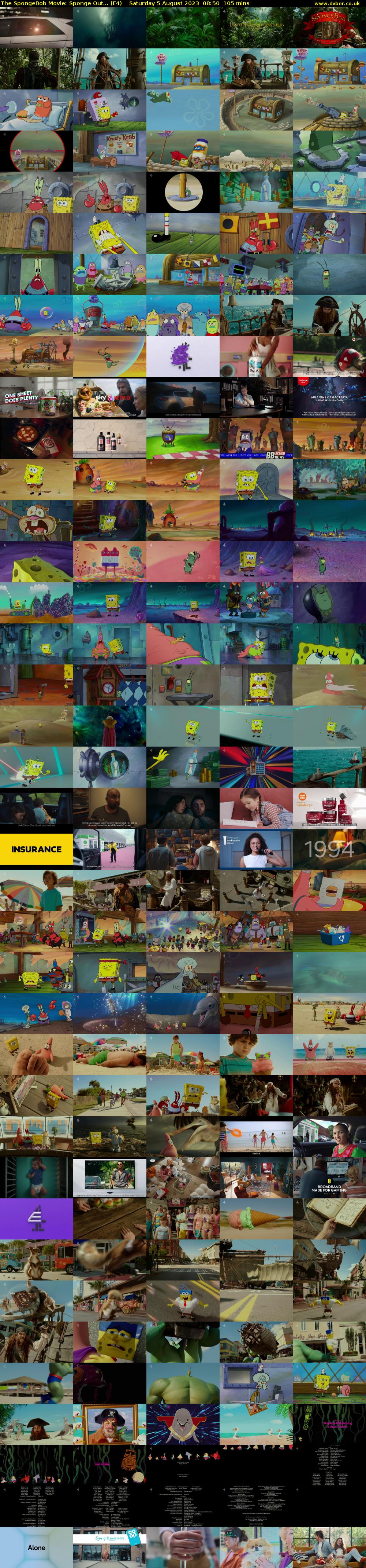 The SpongeBob Movie: Sponge Out... (E4) Saturday 5 August 2023 08:50 - 10:35
