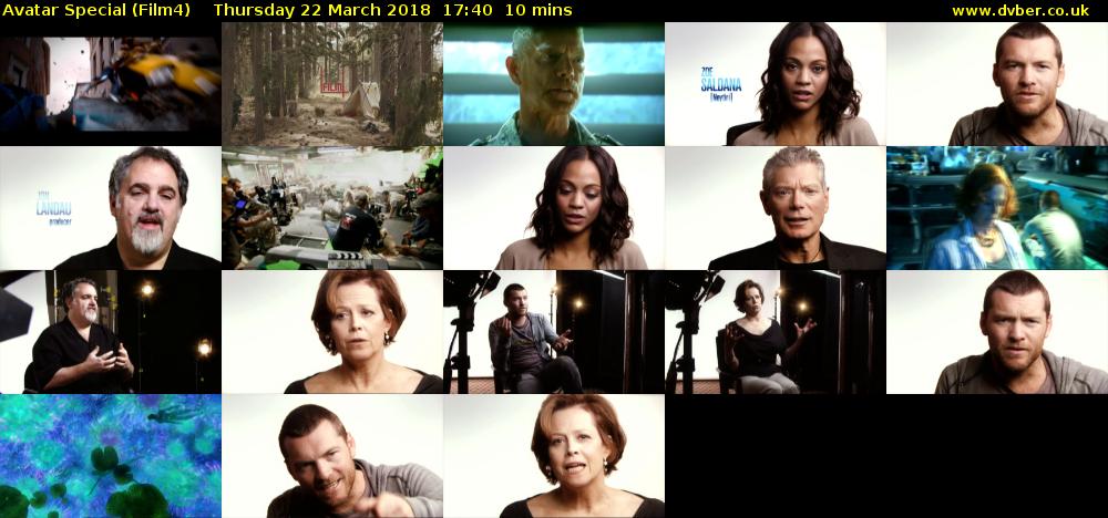 Avatar Special (Film4) Thursday 22 March 2018 17:40 - 17:50