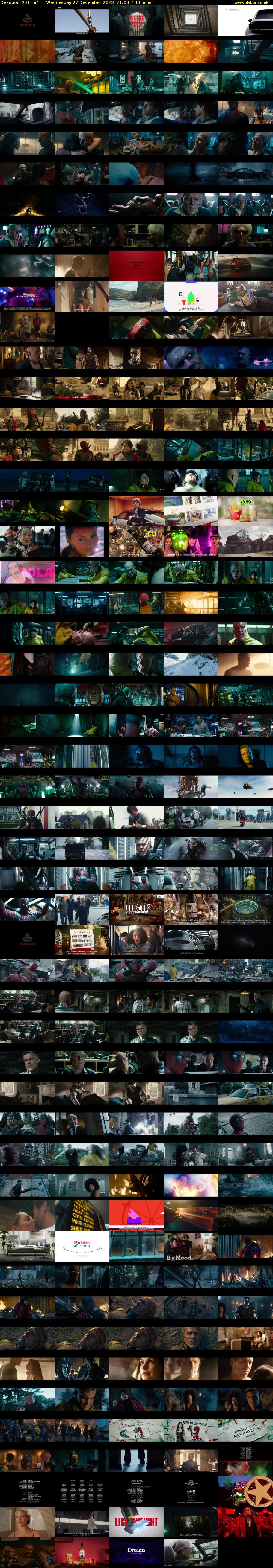 Deadpool 2 (Film4) Wednesday 27 December 2023 21:00 - 23:20