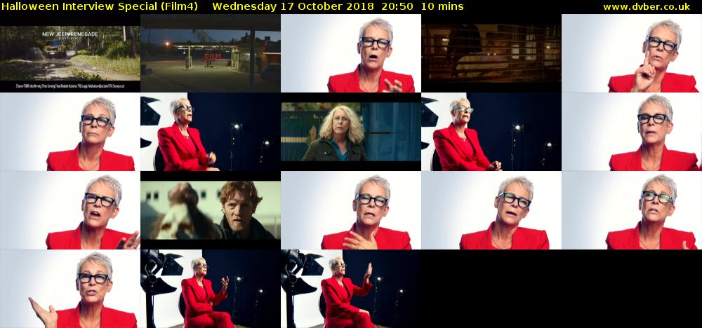 Halloween Interview Special (Film4) Wednesday 17 October 2018 20:50 - 21:00