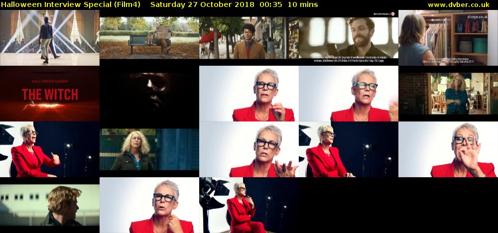 Halloween Interview Special (Film4) Saturday 27 October 2018 00:35 - 00:45