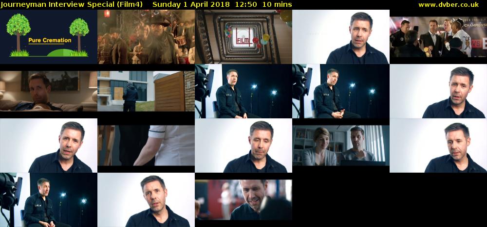 Journeyman Interview Special (Film4) Sunday 1 April 2018 12:50 - 13:00