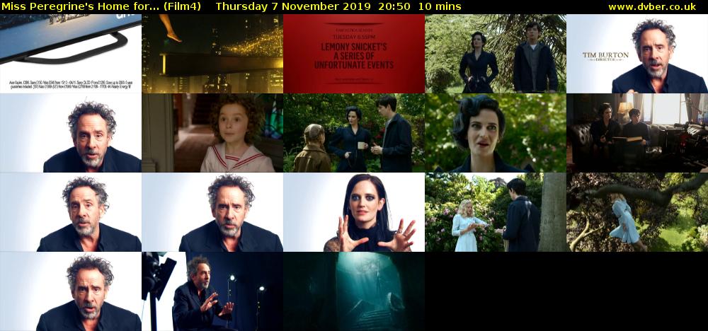 Miss Peregrine's Home for... (Film4) Thursday 7 November 2019 20:50 - 21:00
