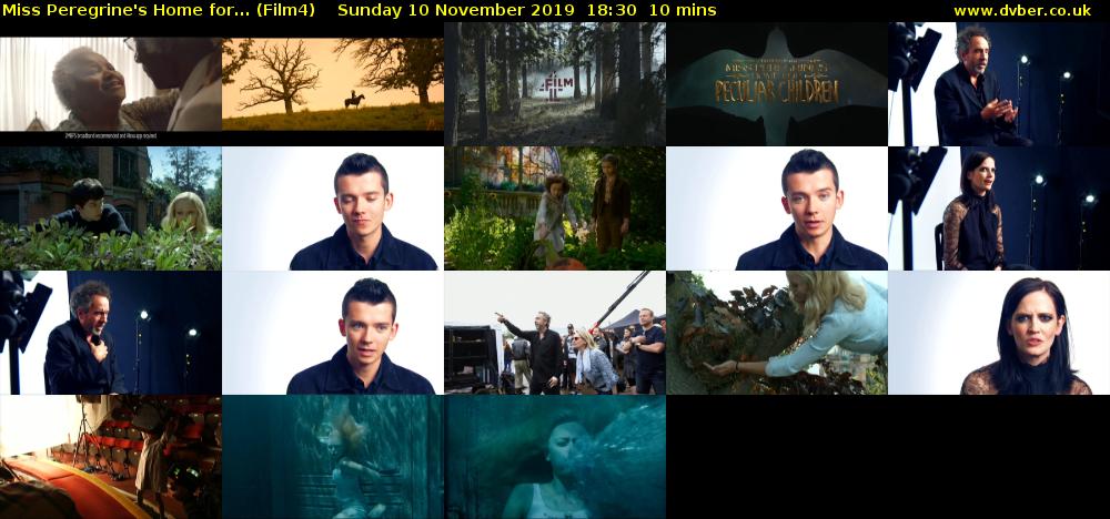 Miss Peregrine's Home for... (Film4) Sunday 10 November 2019 18:30 - 18:40