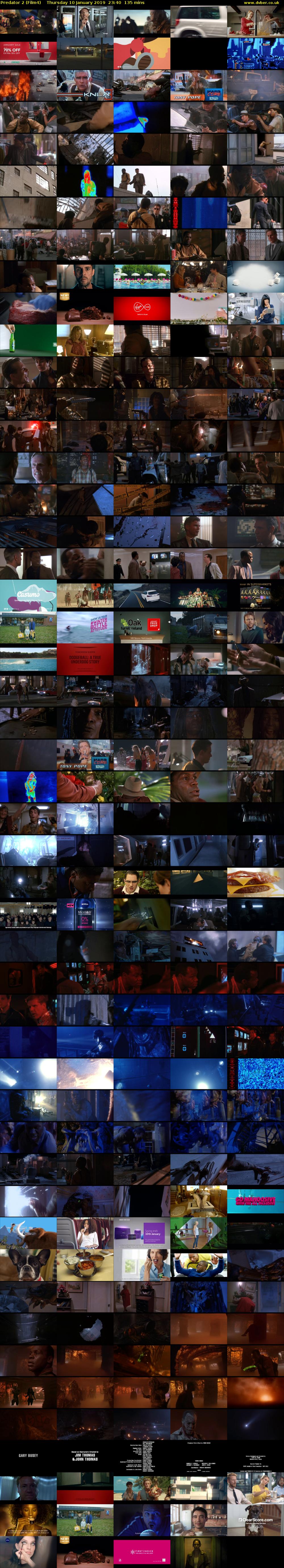 Predator 2 (Film4) Thursday 10 January 2019 23:40 - 01:55