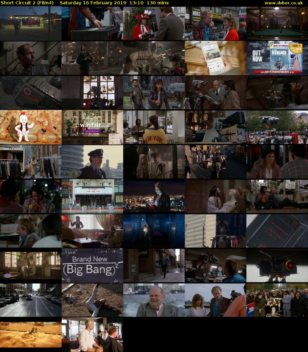 Short Circuit 2 (Film4) Saturday 16 February 2019 13:10 - 15:20