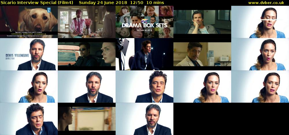 Sicario Interview Special (Film4) Sunday 24 June 2018 12:50 - 13:00