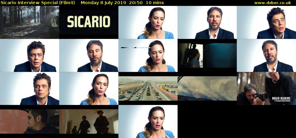 Sicario Interview Special (Film4) Monday 8 July 2019 20:50 - 21:00