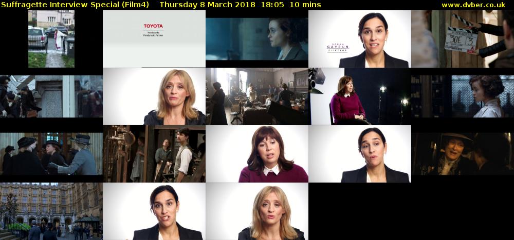 Suffragette Interview Special (Film4) Thursday 8 March 2018 18:05 - 18:15