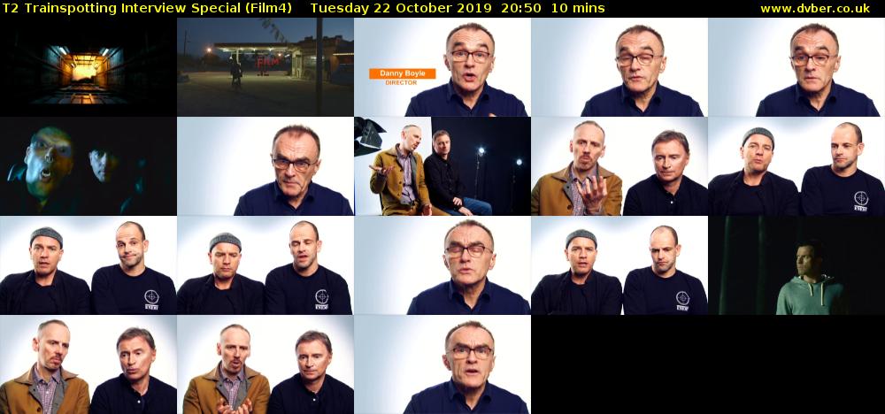 T2 Trainspotting Interview Special (Film4) Tuesday 22 October 2019 20:50 - 21:00