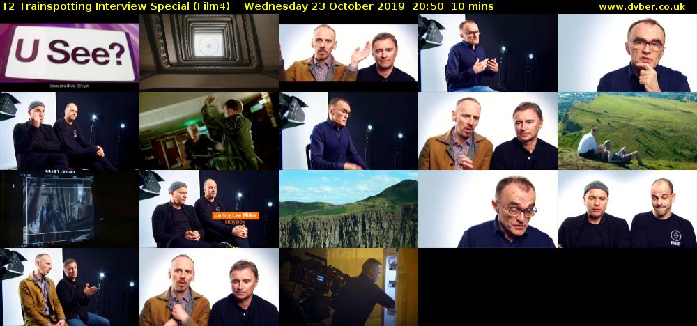 T2 Trainspotting Interview Special (Film4) Wednesday 23 October 2019 20:50 - 21:00