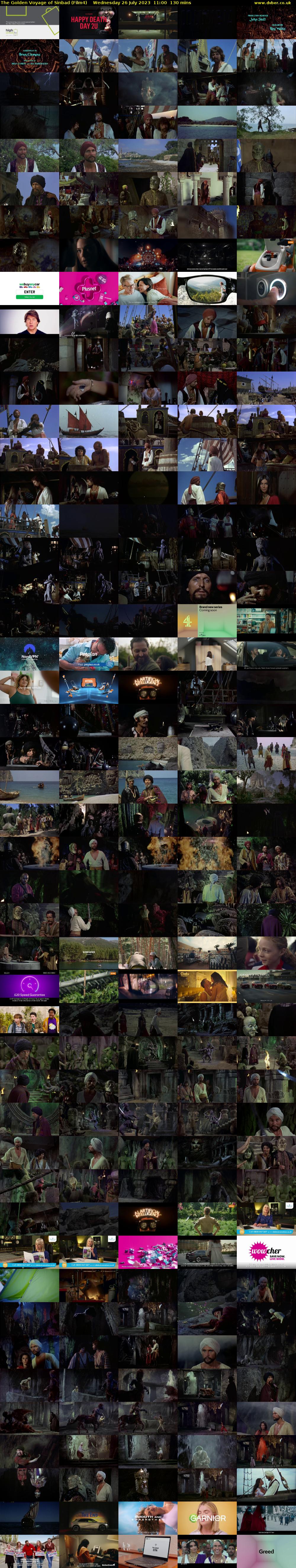 The Golden Voyage of Sinbad (Film4) Wednesday 26 July 2023 11:00 - 13:10