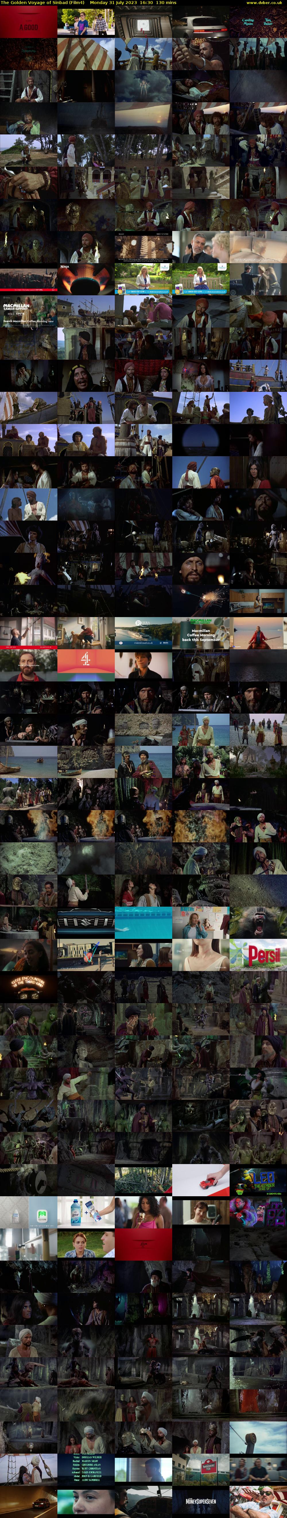 The Golden Voyage of Sinbad (Film4) Monday 31 July 2023 16:30 - 18:40