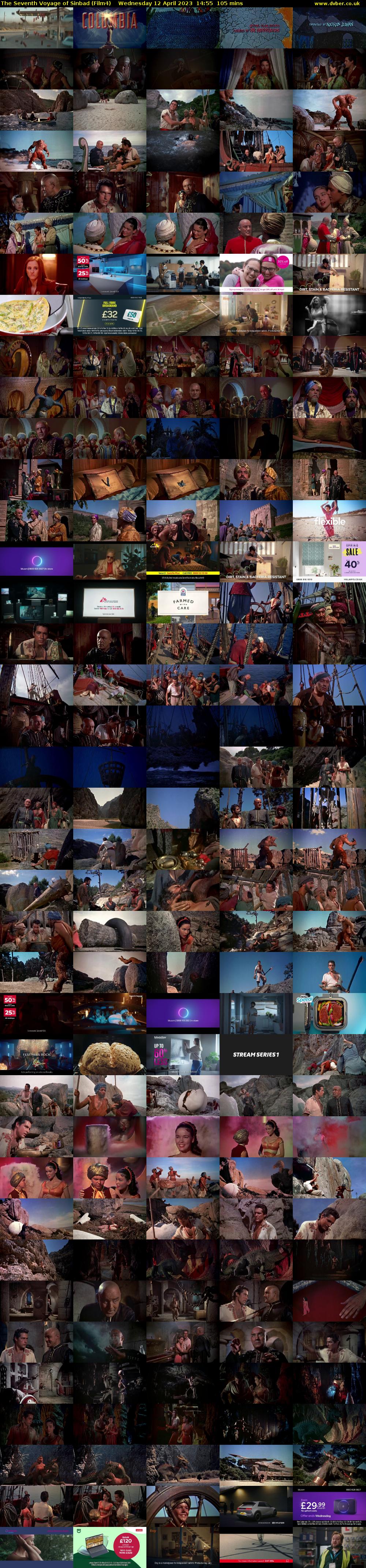 The Seventh Voyage of Sinbad (Film4) Wednesday 12 April 2023 14:55 - 16:40