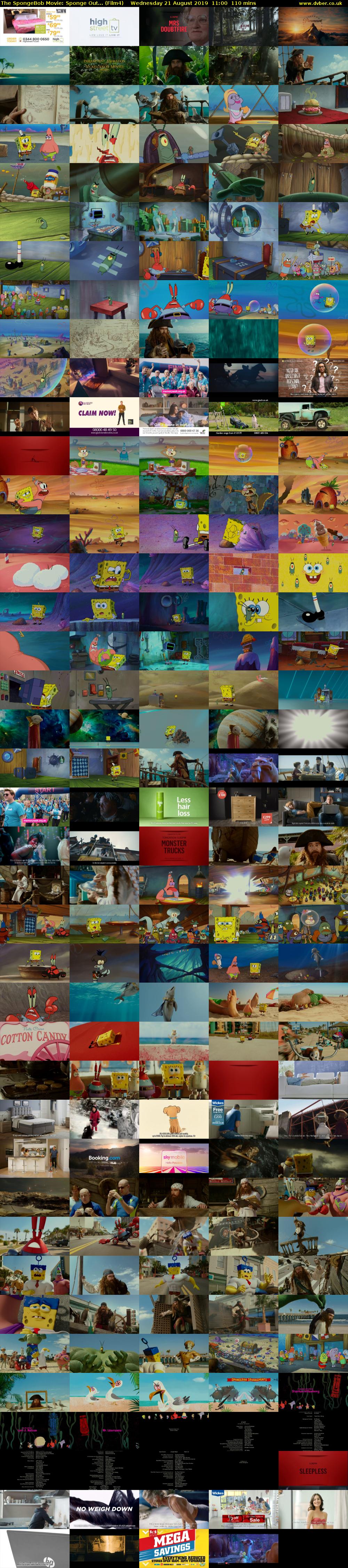 The SpongeBob Movie: Sponge Out... (Film4) Wednesday 21 August 2019 11:00 - 12:50