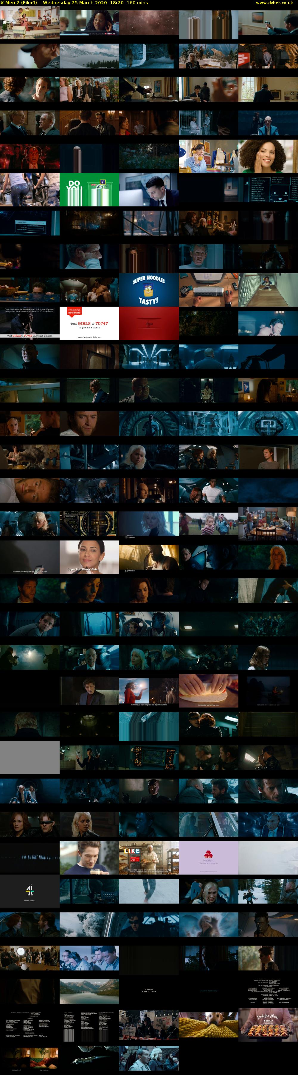 X-Men 2 (Film4) Wednesday 25 March 2020 18:20 - 21:00