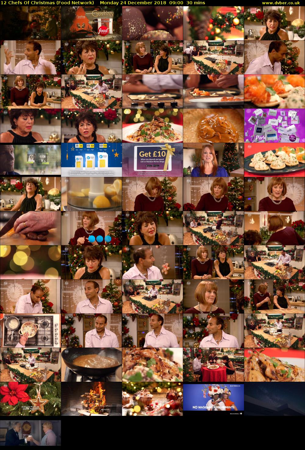12 Chefs Of Christmas (Food Network) Monday 24 December 2018 09:00 - 09:30