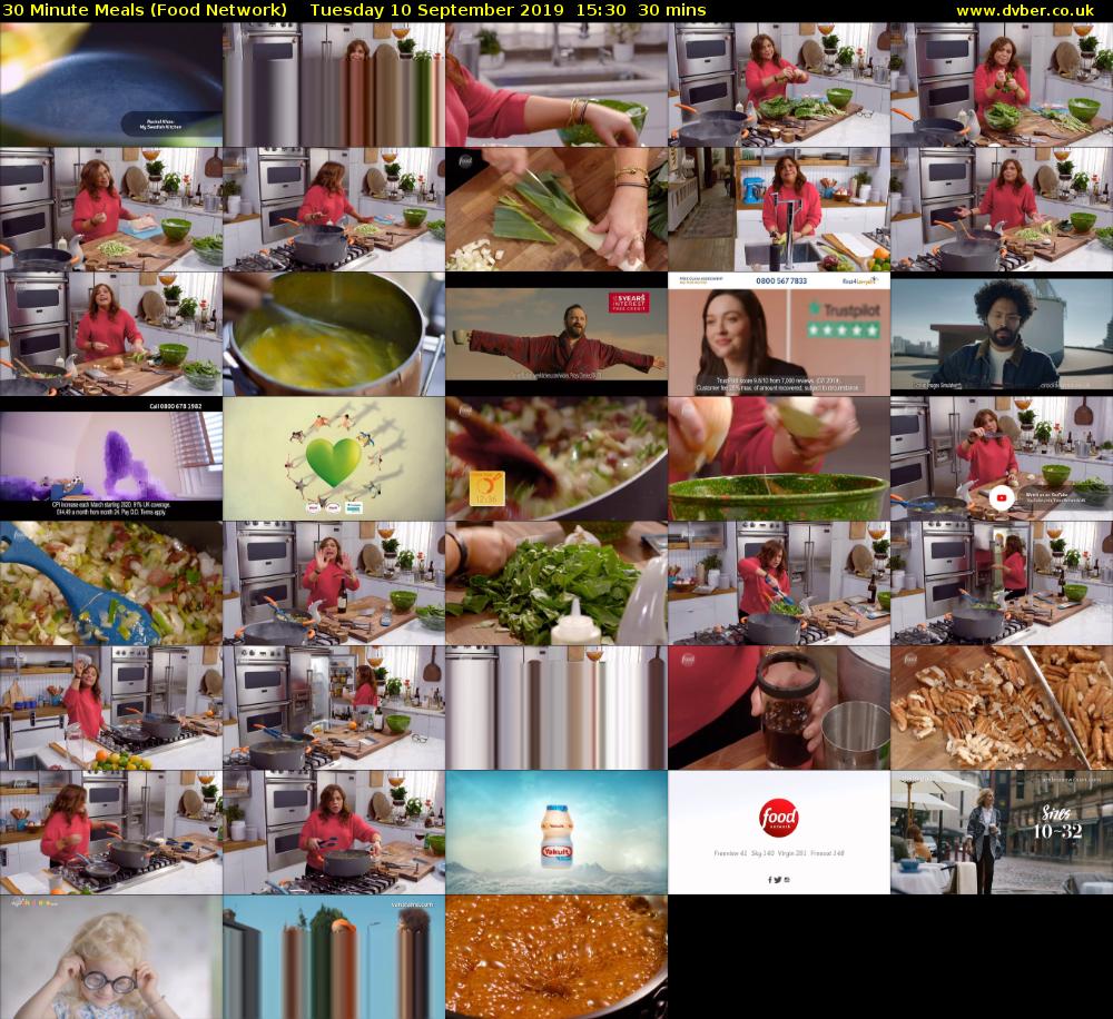 30 Minute Meals (Food Network) Tuesday 10 September 2019 15:30 - 16:00