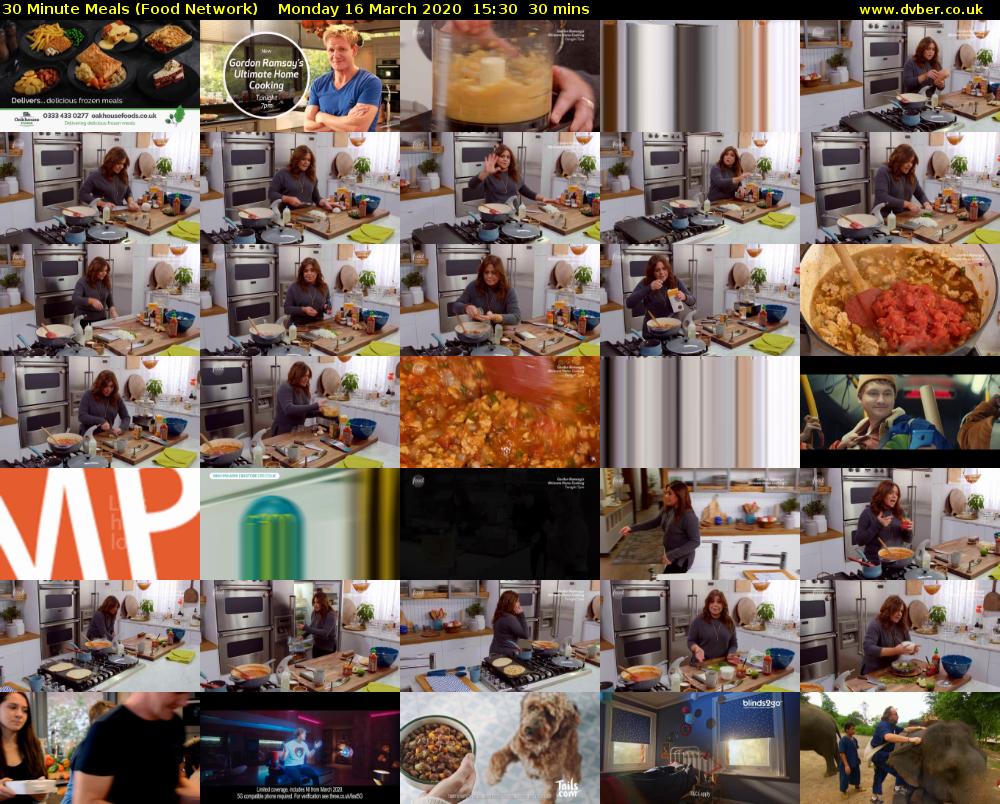 30 Minute Meals (Food Network) Monday 16 March 2020 15:30 - 16:00