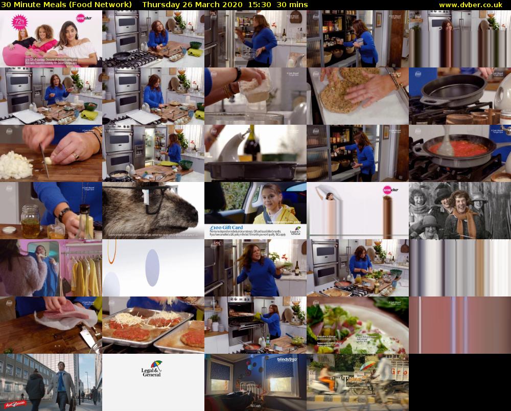 30 Minute Meals (Food Network) Thursday 26 March 2020 15:30 - 16:00