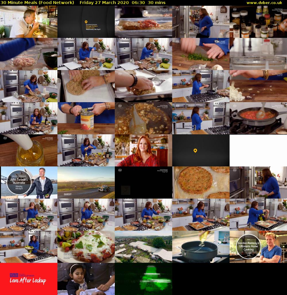 30 Minute Meals (Food Network) Friday 27 March 2020 06:30 - 07:00