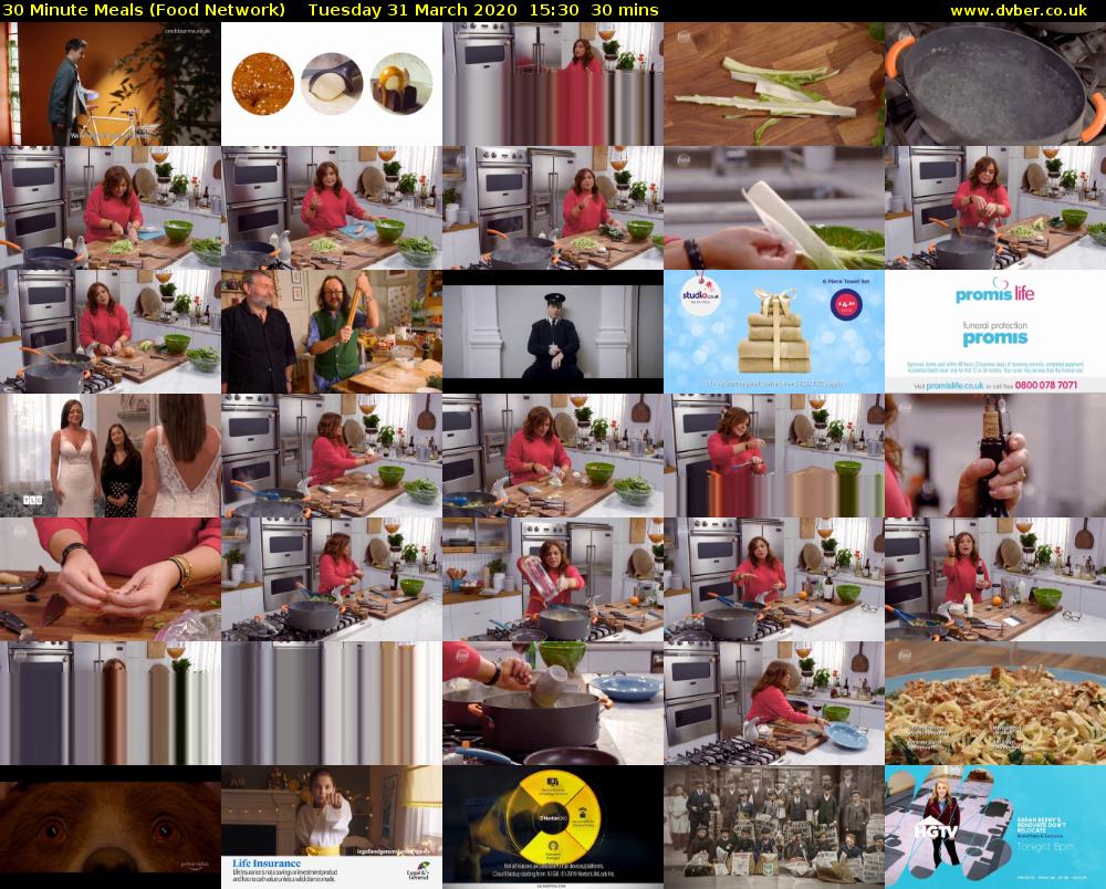 30 Minute Meals (Food Network) Tuesday 31 March 2020 15:30 - 16:00