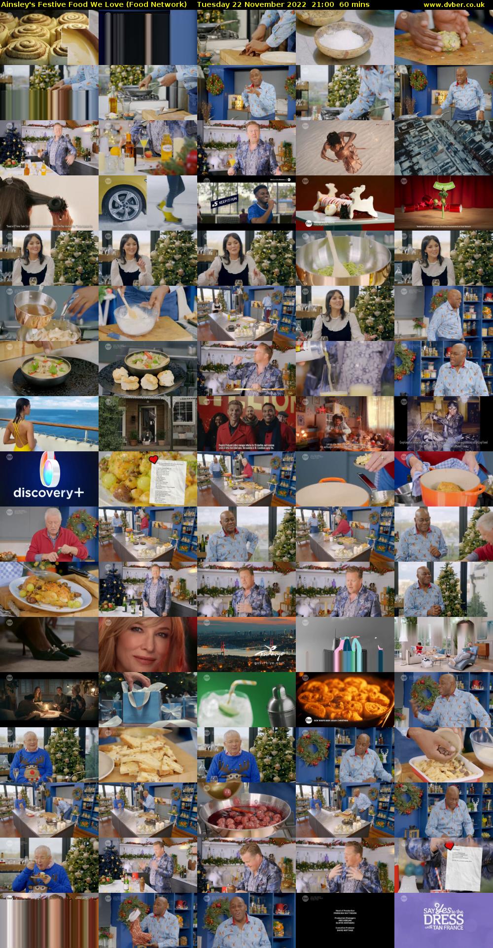 Ainsley's Festive Food We Love (Food Network) Tuesday 22 November 2022 21:00 - 22:00