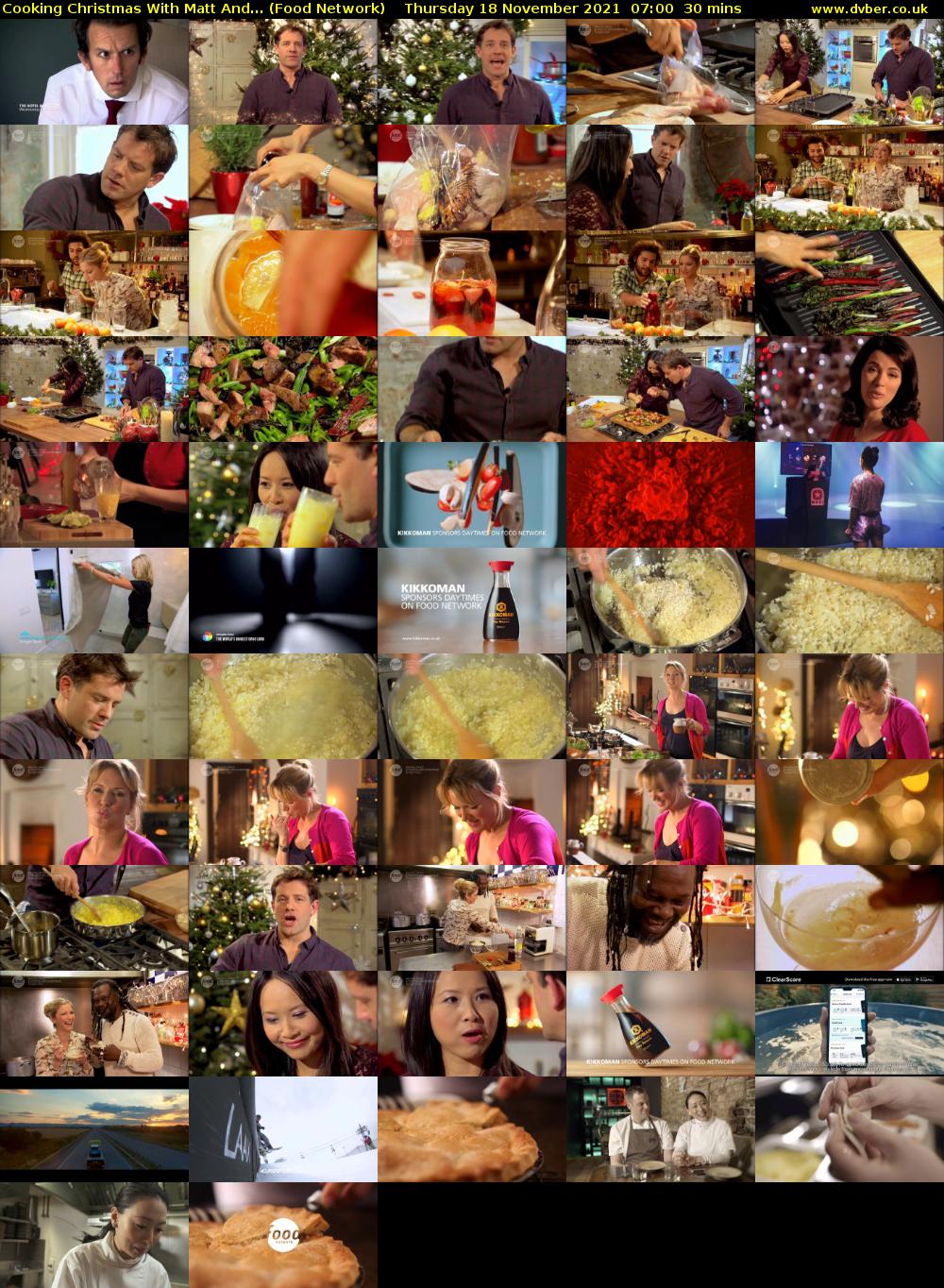 Cooking Christmas With Matt And... (Food Network) Thursday 18 November 2021 07:00 - 07:30