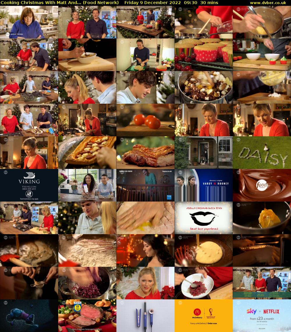 Cooking Christmas With Matt And... (Food Network) Friday 9 December 2022 09:30 - 10:00