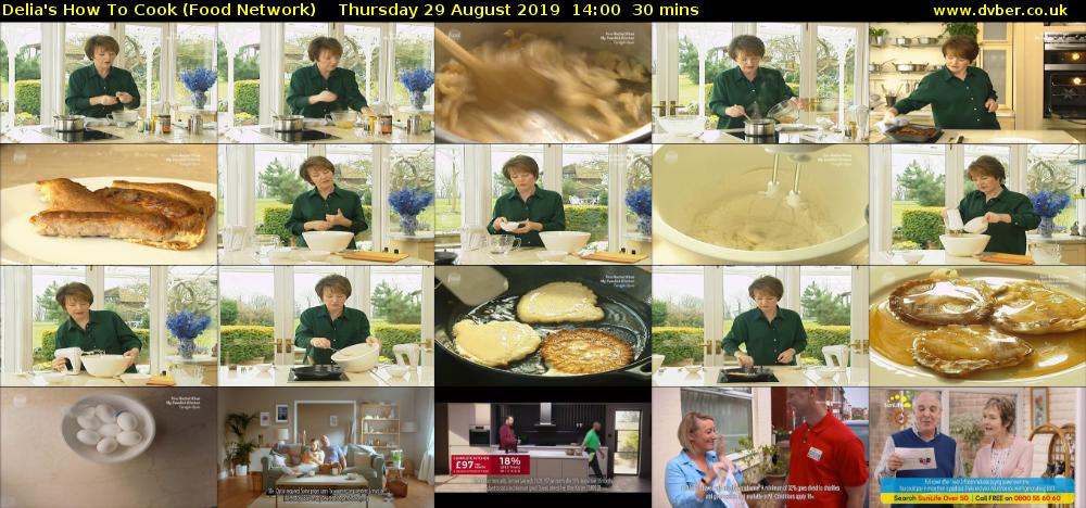 Delia's How To Cook (Food Network) Thursday 29 August 2019 14:00 - 14:30