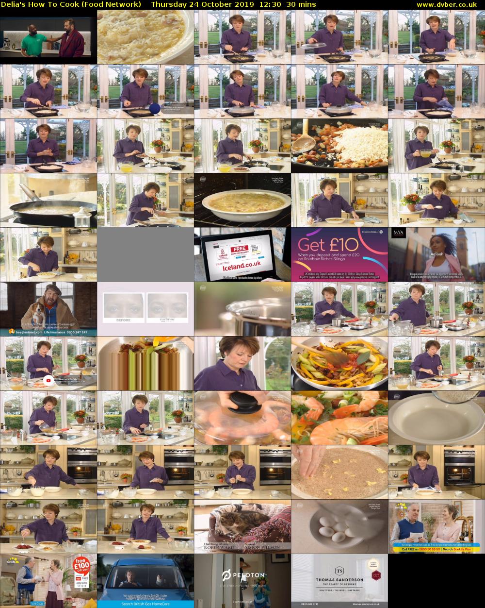 Delia's How To Cook (Food Network) Thursday 24 October 2019 12:30 - 13:00