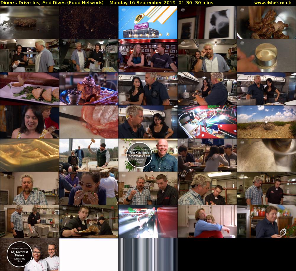 Diners, Drive-Ins, And Dives (Food Network) Monday 16 September 2019 01:30 - 02:00