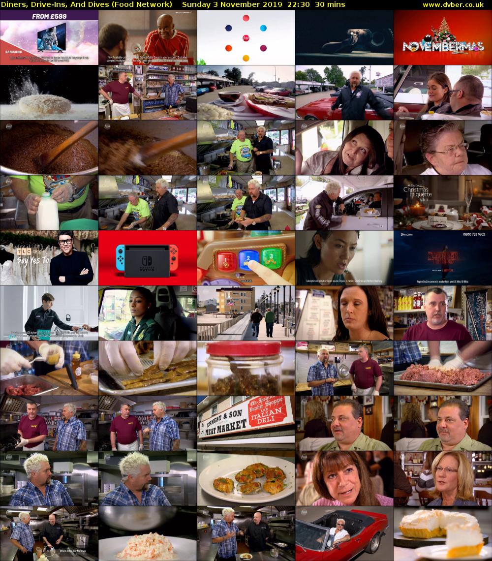 Diners, Drive-Ins, And Dives (Food Network) Sunday 3 November 2019 22:30 - 23:00