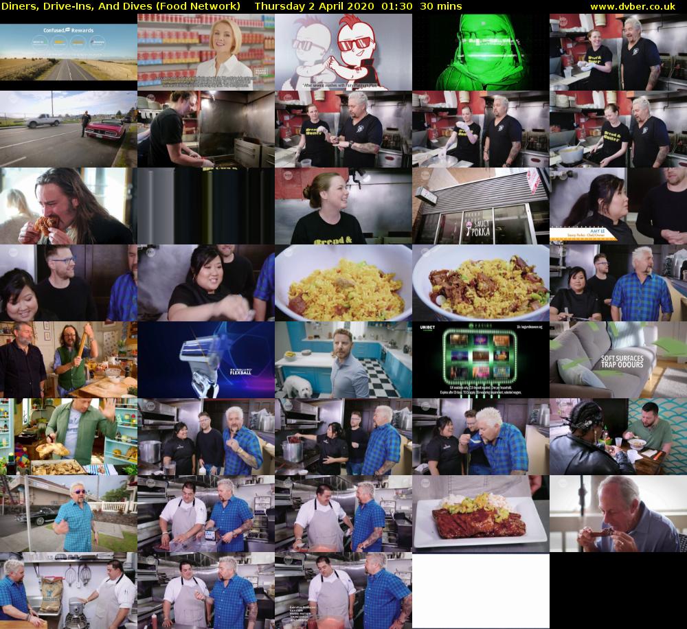 Diners, Drive-Ins, And Dives (Food Network) Thursday 2 April 2020 01:30 - 02:00