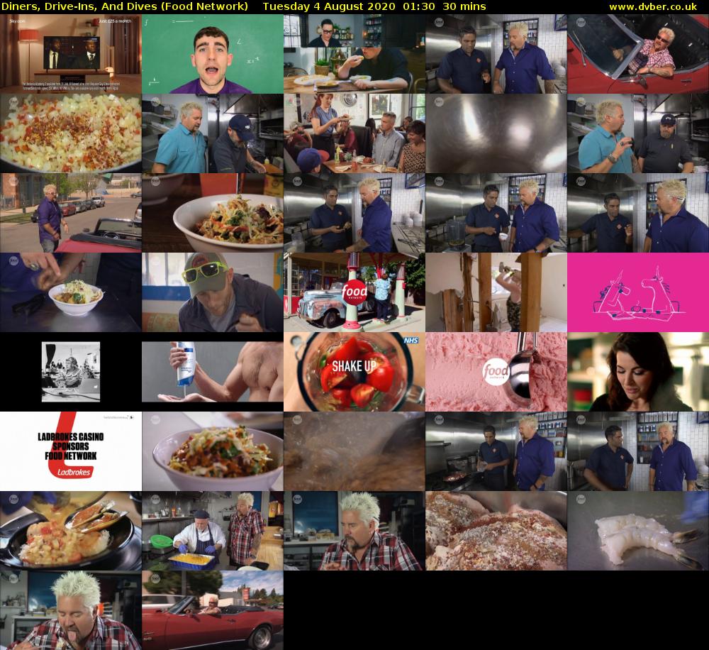 Diners, Drive-Ins, And Dives (Food Network) Tuesday 4 August 2020 01:30 - 02:00