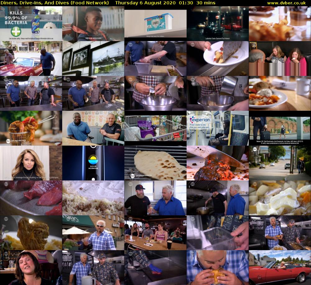 Diners, Drive-Ins, And Dives (Food Network) Thursday 6 August 2020 01:30 - 02:00