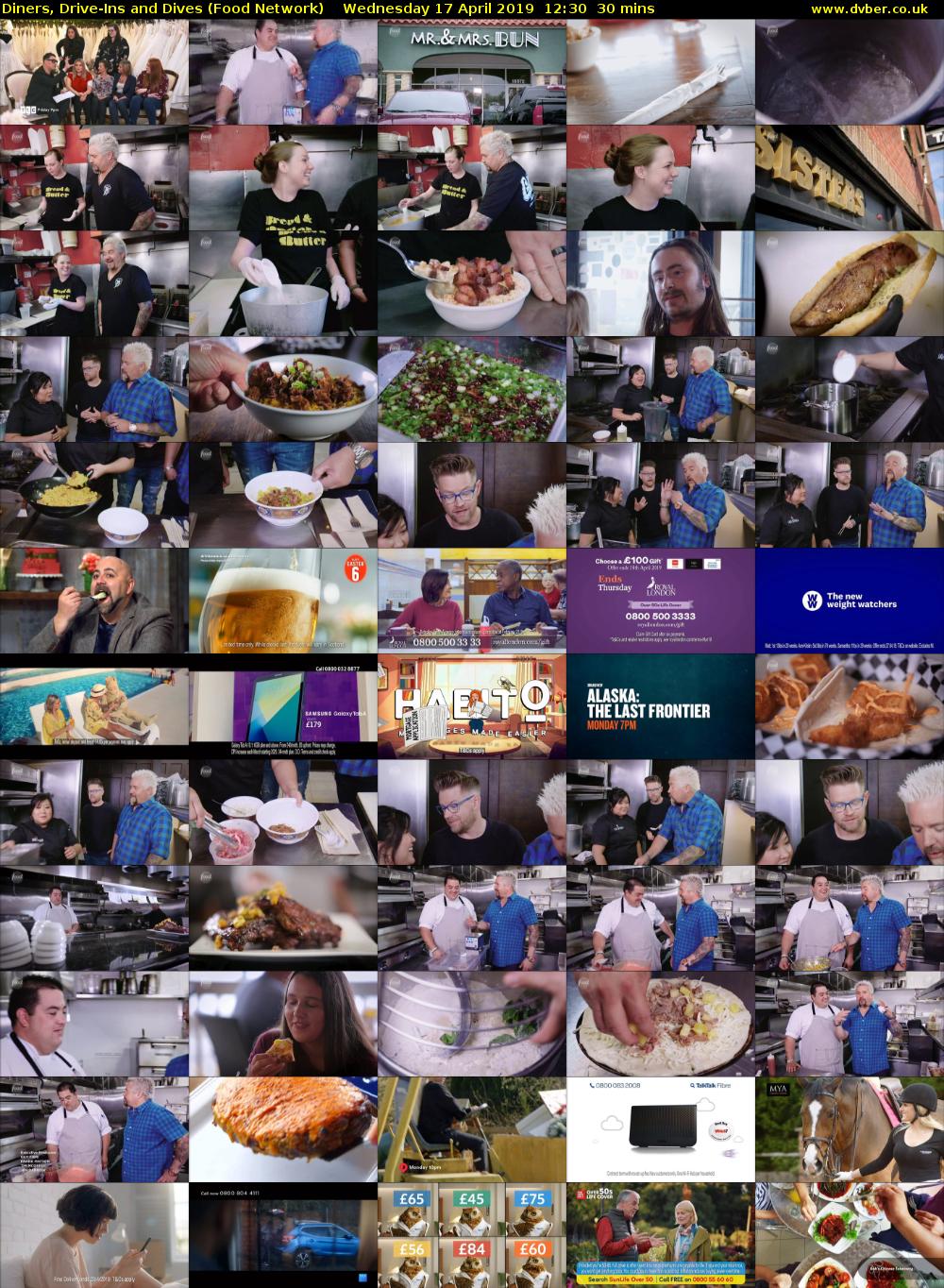 Diners, Drive-Ins and Dives (Food Network) Wednesday 17 April 2019 12:30 - 13:00