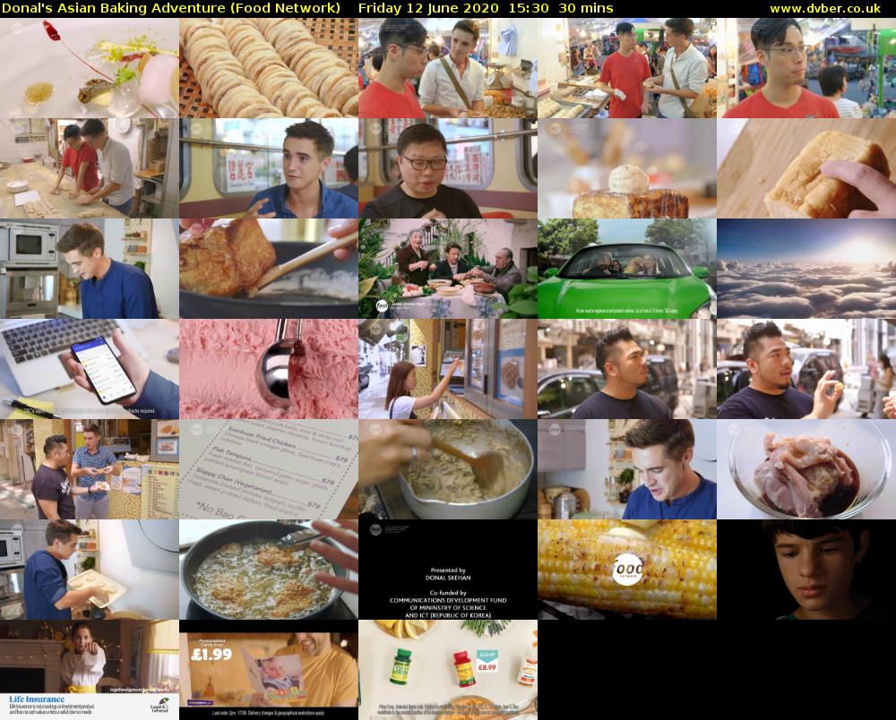 Donal's Asian Baking Adventure (Food Network) Friday 12 June 2020 15:30 - 16:00