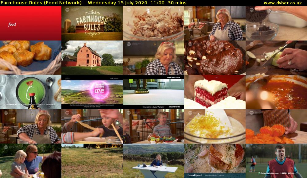 Farmhouse Rules (Food Network) Wednesday 15 July 2020 11:00 - 11:30