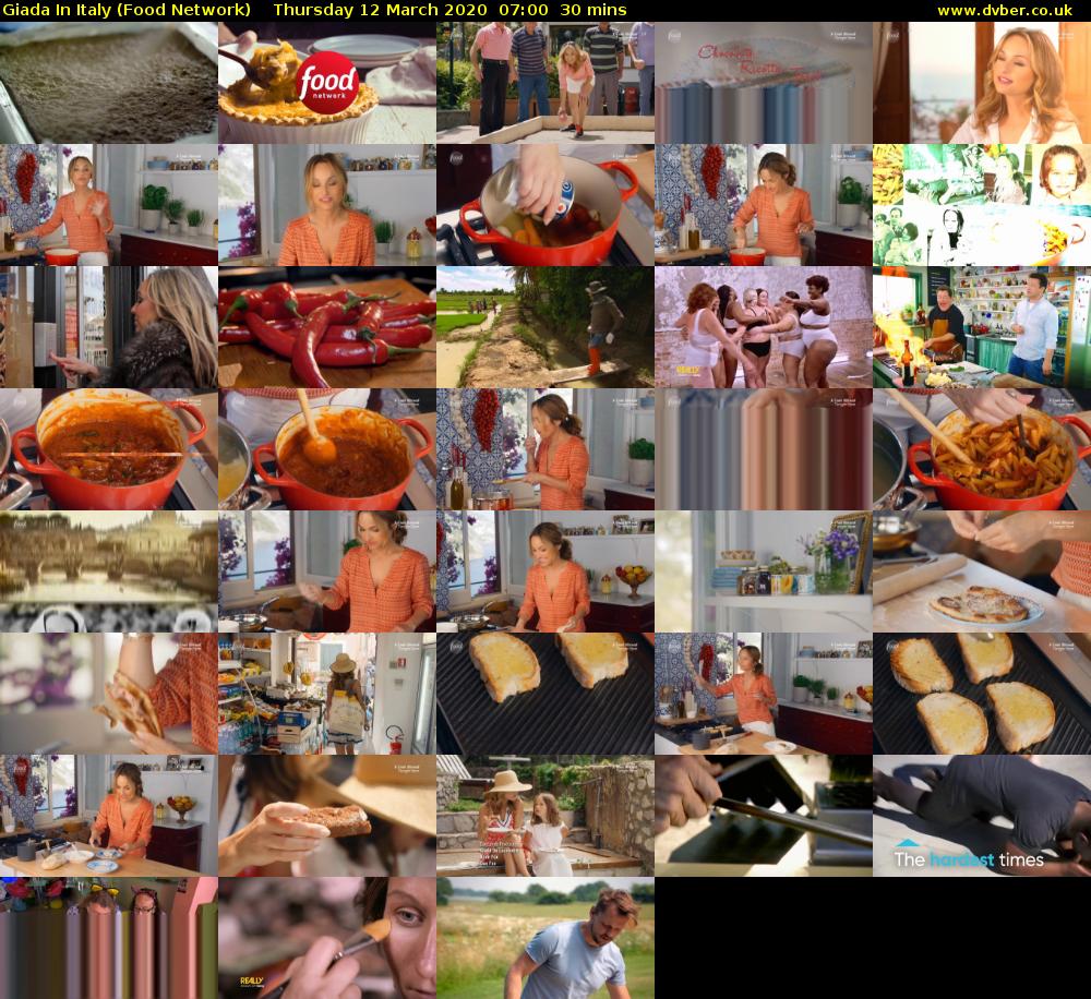Giada In Italy (Food Network) Thursday 12 March 2020 07:00 - 07:30