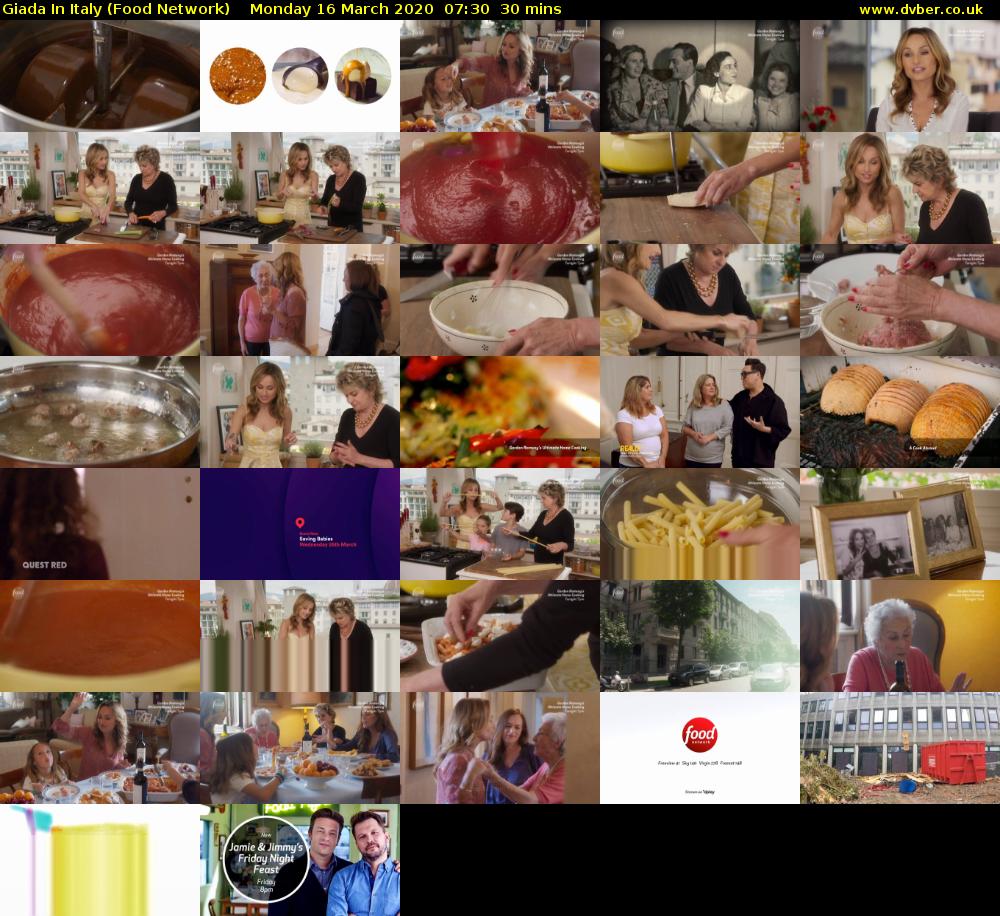 Giada In Italy (Food Network) Monday 16 March 2020 07:30 - 08:00
